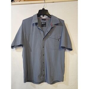 MARMOT Shirt Mens Large Gray Short Sleeve Button Hiking Casual Leisurewear Dad